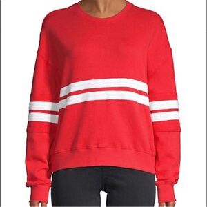 Splendid Knit Sweatshirt Women’s M red white crewneck 100% cotton